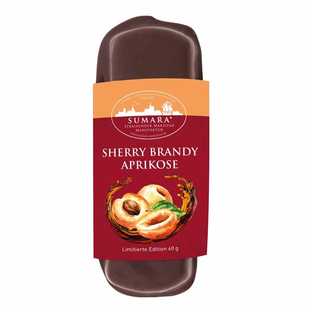 Sherry Brandy Aprikose Marzipanbrot mit Zartbitterschokolade